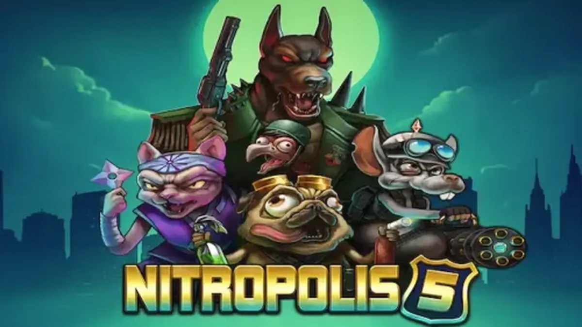 Cena de batalha urbana no slot Nitropolis 5