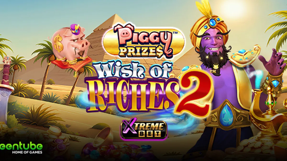 Interface de jogo do slot Piggy Prizes Wish of Riches 2 com elementos visuais mágicos
